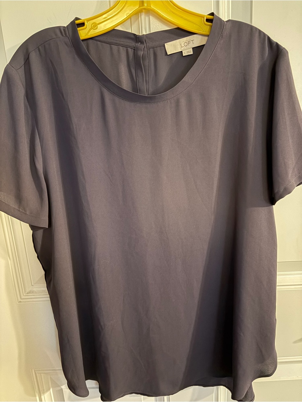 LOFT Short Sleeve Round Neck Blouse — Dusty Lavender